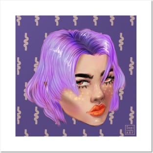 Purple hair don't care Posters and Art